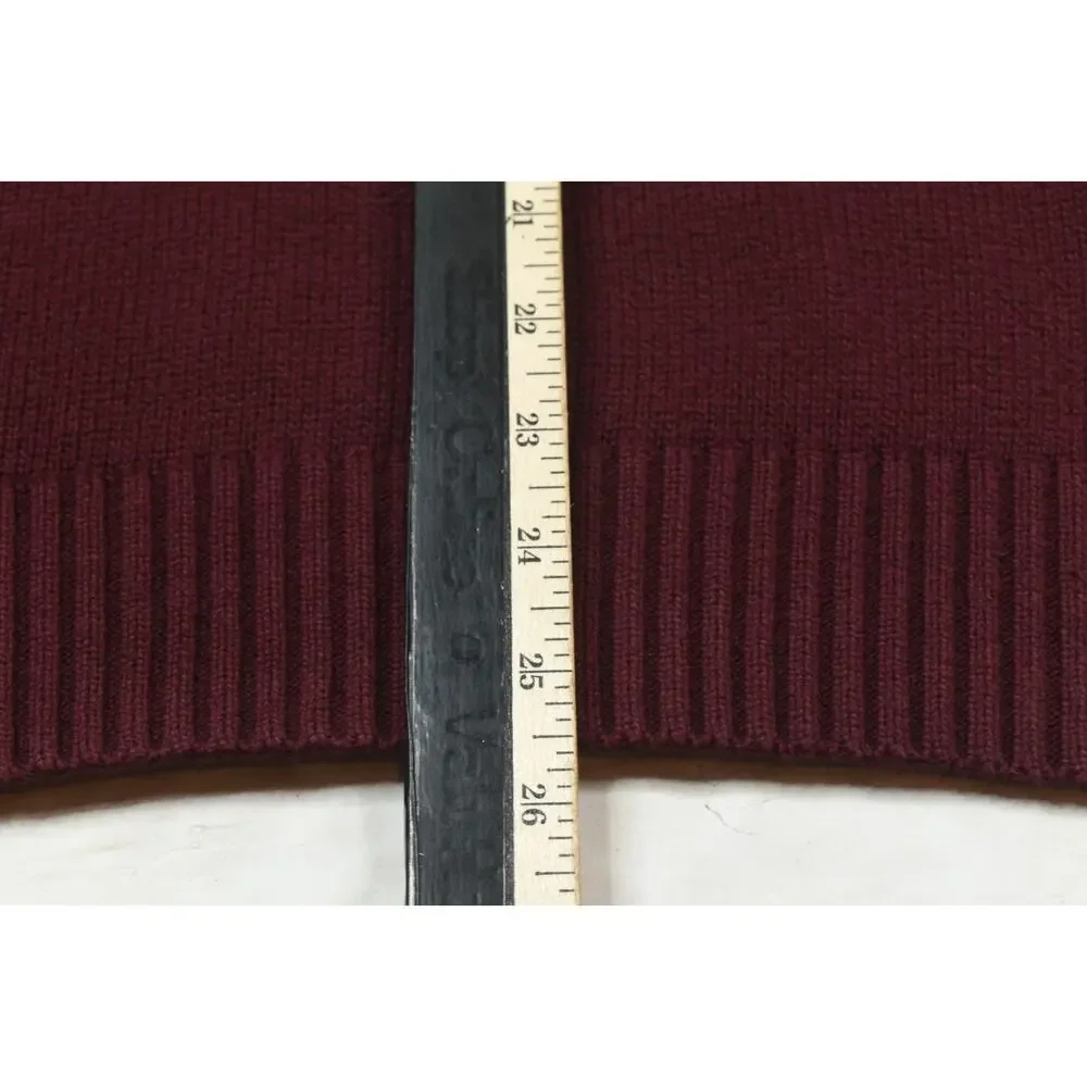 Polo Ralph Lauren 1/4 Zip Pullover Sweater Mens Medium Maroon Long Sleeve Cotton